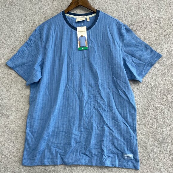 NEW Scotch & Soda Men's XL Textured Blue T-Shirt - Picture 5 of 8